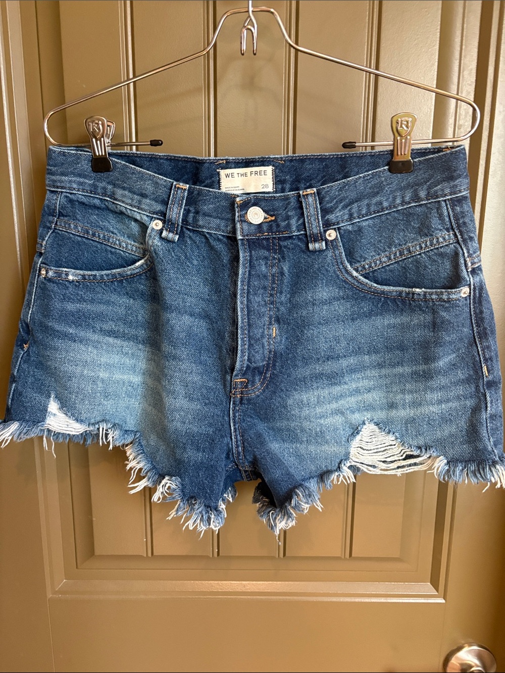 Free People Now or Never Denim Shorts, Size 28